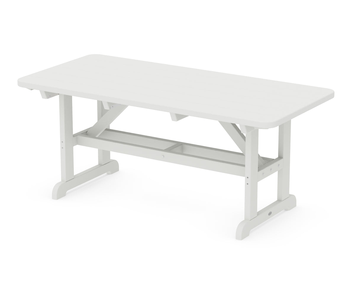 POLYWOOD Park 33" x 70" Harvester Picnic Table in Vintage White