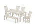 POLYWOOD Vineyard 6-Piece Parsons Dining Set with Bench with Vineyard Dining Side Chair in Sand