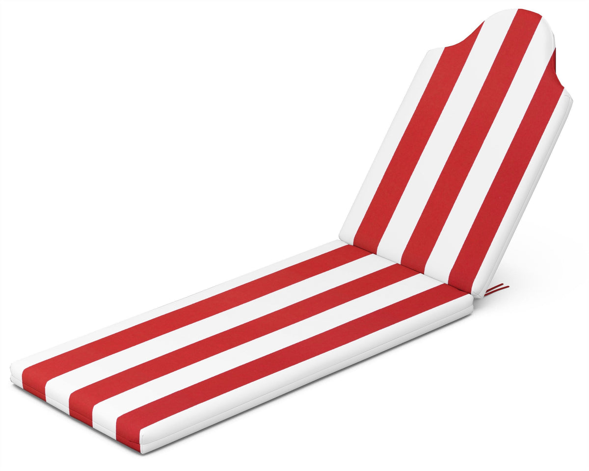 POLYWOOD Chaise Cushion in Cabana Stripe Crimson