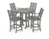 POLYWOOD Country Living Wovendale 5-Piece Bar Set with Trestle Legs in Slate Grey