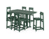POLYWOOD Modern Studio Plaza Bar Chair 7-Piece Set in Green