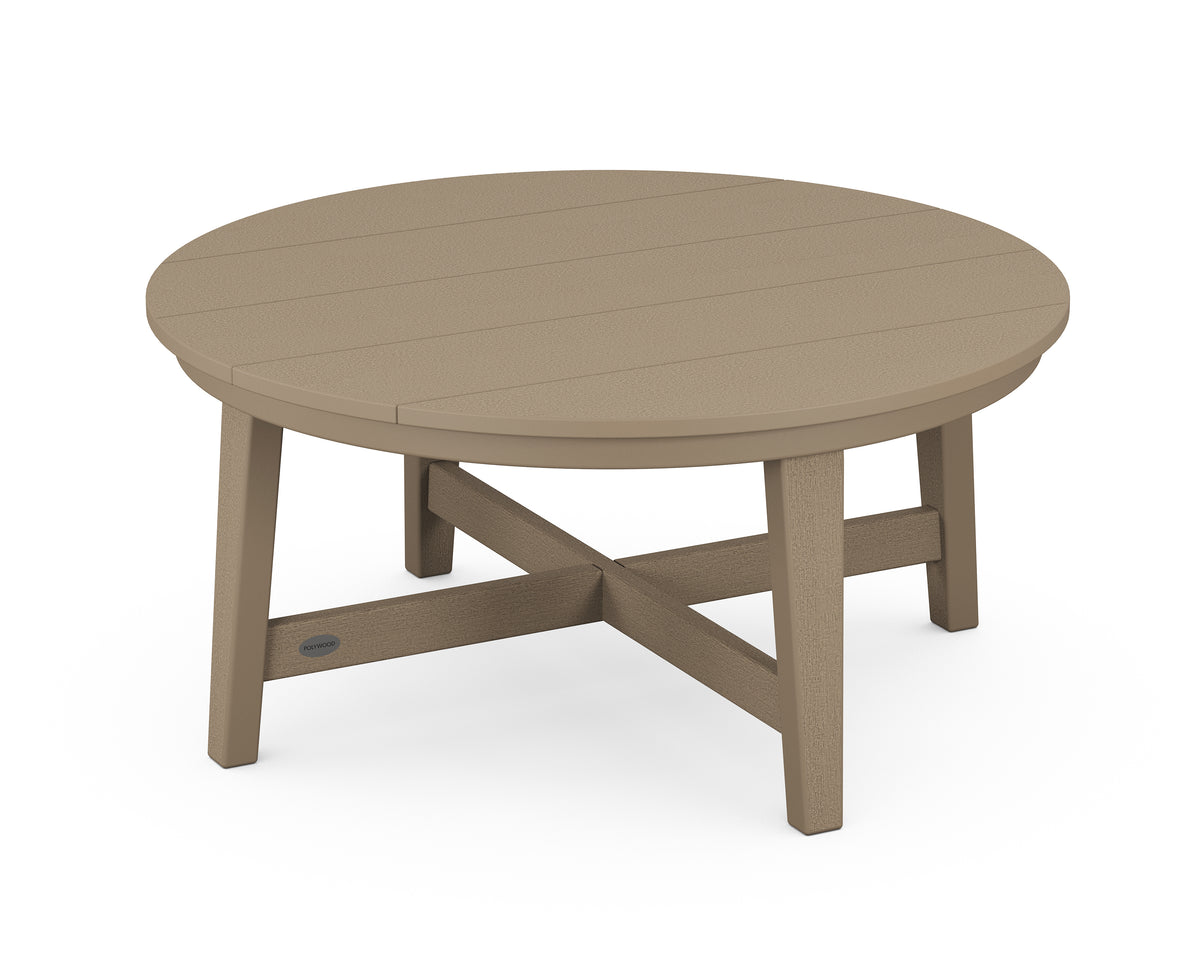 POLYWOOD Newport 36" Round Coffee Table in Vintage Sahara