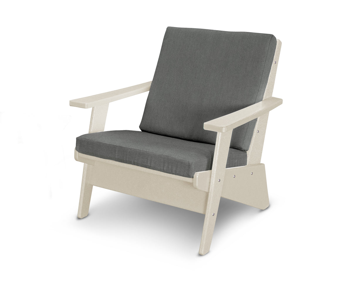 POLYWOOD Riviera Modern Lounge Chair in Sand / Blend Coal
