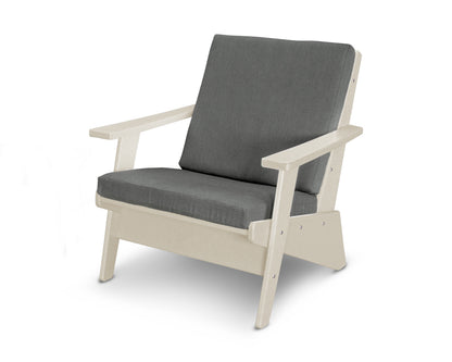 POLYWOOD Riviera Modern Lounge Chair in Sand / Blend Coal