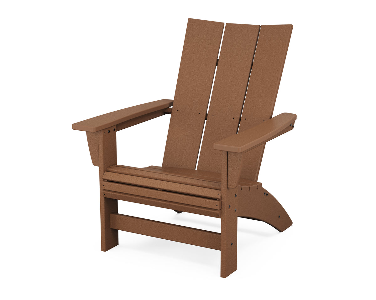 POLYWOOD Modern Grand Adirondack Chair in Teak