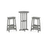 POLYWOOD Modern Studio Bar Stool 3-Piece Bistro Set in Slate Grey