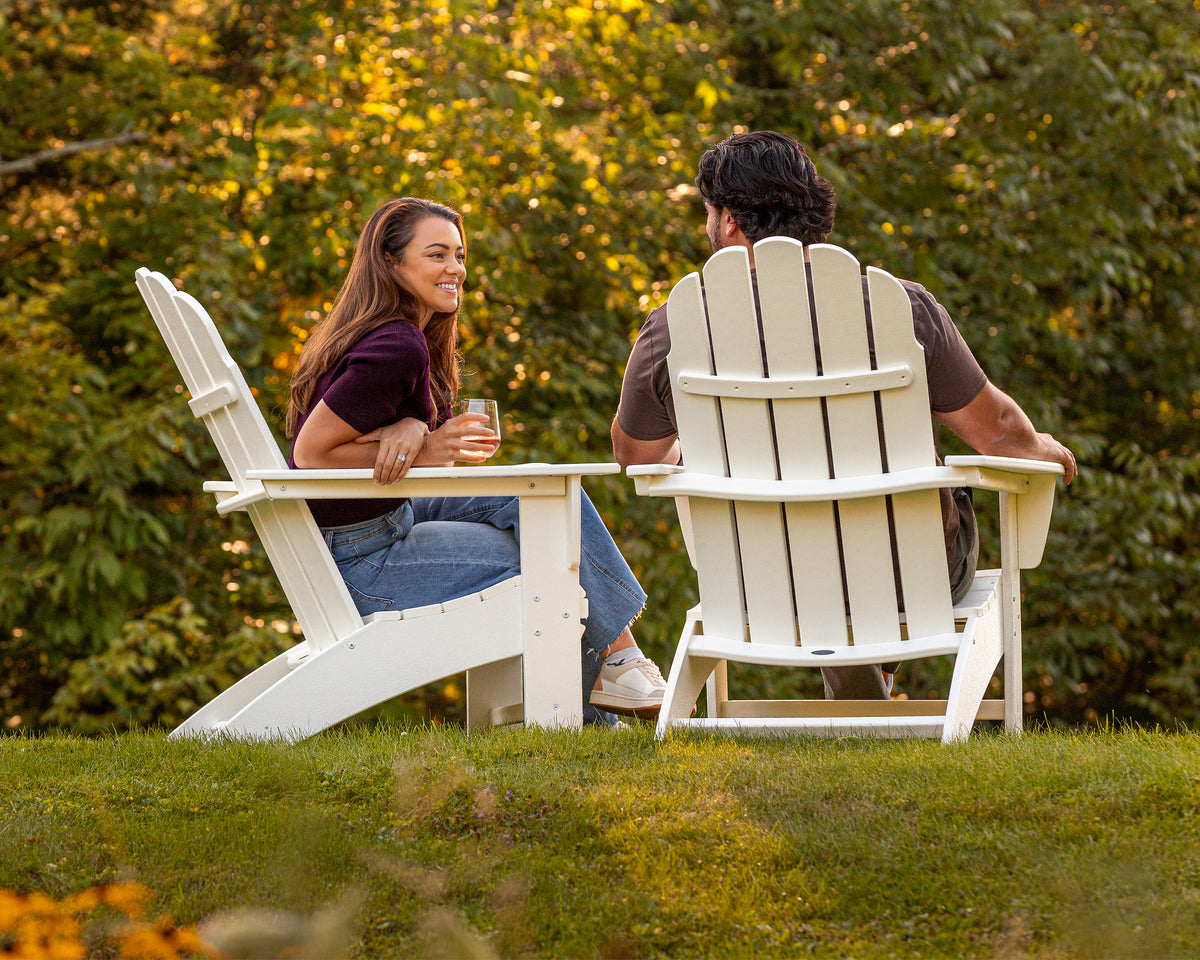 POLYWOOD Vineyard Curveback Adirondack Chair in White styled outdoors (2)
