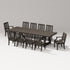 POLYWOOD Estate 11-Piece A-Frame Table Dining Set - 120" Table in Vintage Coffee