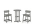 POLYWOOD Modern Studio Urban Lowback 3-Piece Bistro Counter Set in Slate Grey