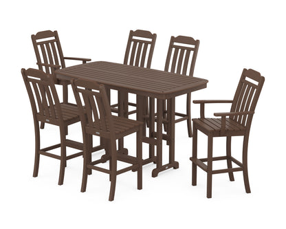 POLYWOOD Cottage 7-Piece Bar Set in Mahogany