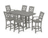 POLYWOOD Chinoiserie 7-Piece Farmhouse Bar Set in Slate Grey