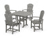 POLYWOOD Palm Coast 5-Piece Farmhouse Dining Set in Slate Grey