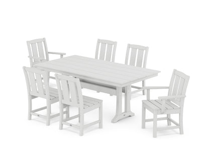 POLYWOOD Mission 7-Piece Farmhouse Dining Set with Trestle Legs in White