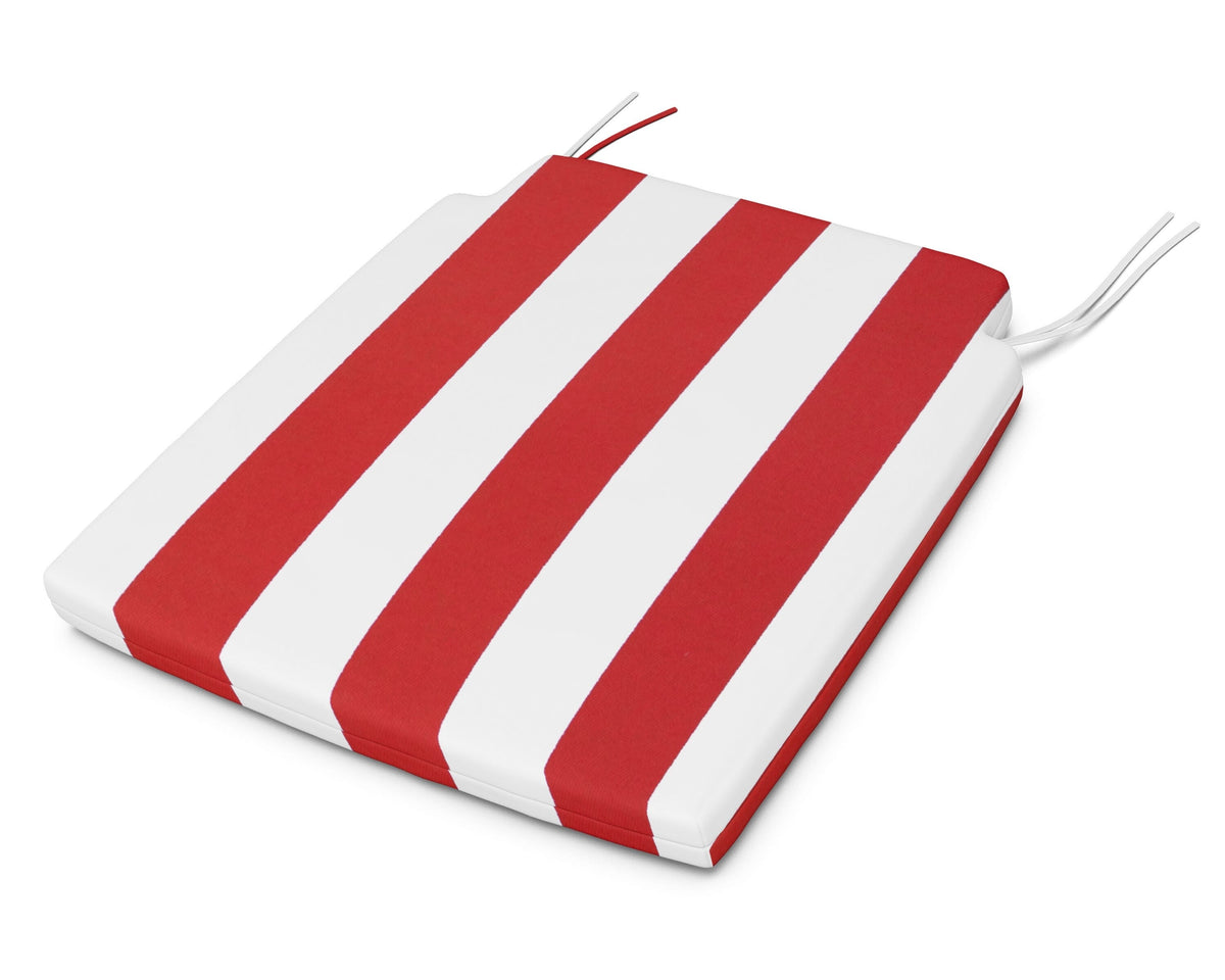 POLYWOOD Savannah Dining Seat Pad in Cabana Stripe Crimson
