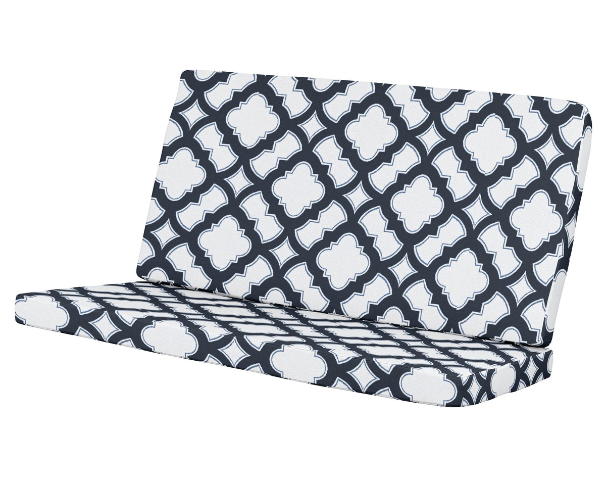 POLYWOOD Modern Loveseat Cushion in Trellis Marine Indigo