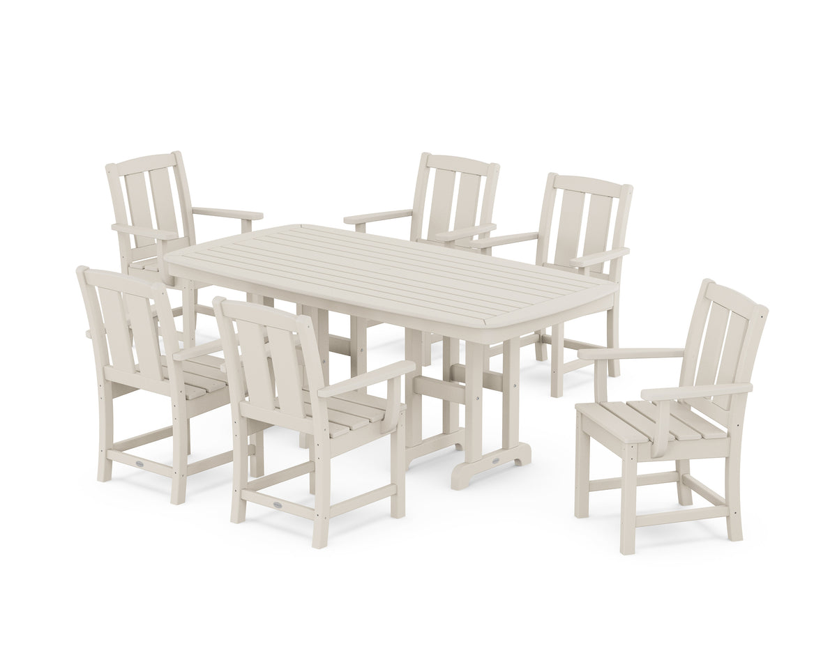 POLYWOOD Mission Arm Chair 7-Piece Dining Set in Sand