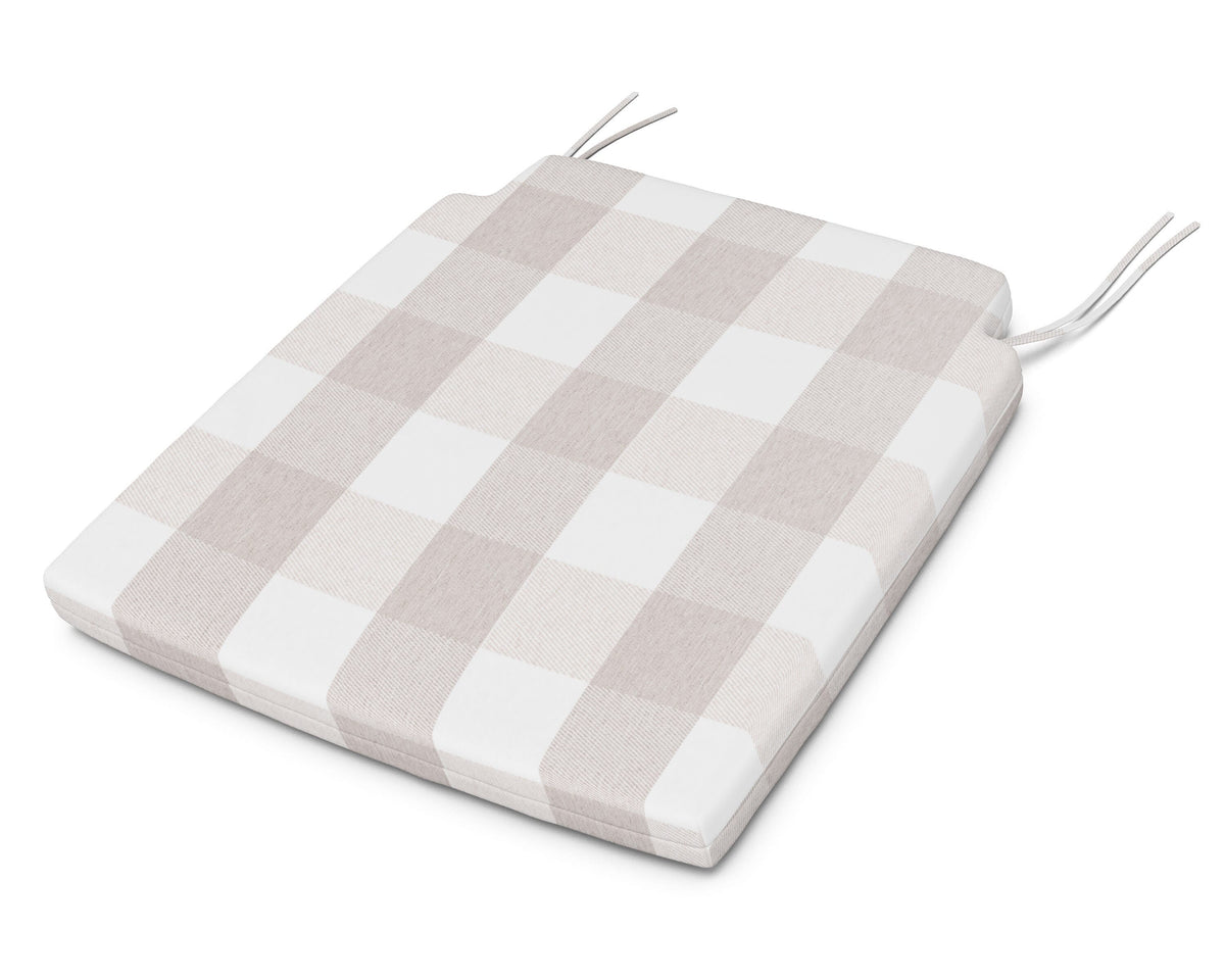 POLYWOOD Savannah Dining Seat Pad in Buffalo Plaid Dune Burlap
