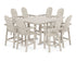 POLYWOOD Vineyard Curveback Adirondack 9-Piece Trestle Bar Set in Sand