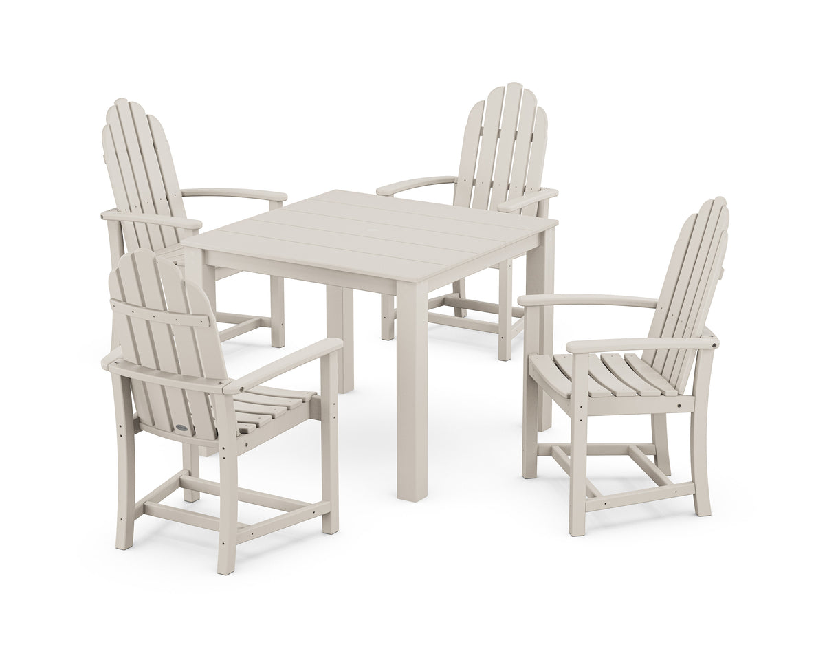 POLYWOOD Classic Adirondack 5-Piece Parsons Dining Set in Sand