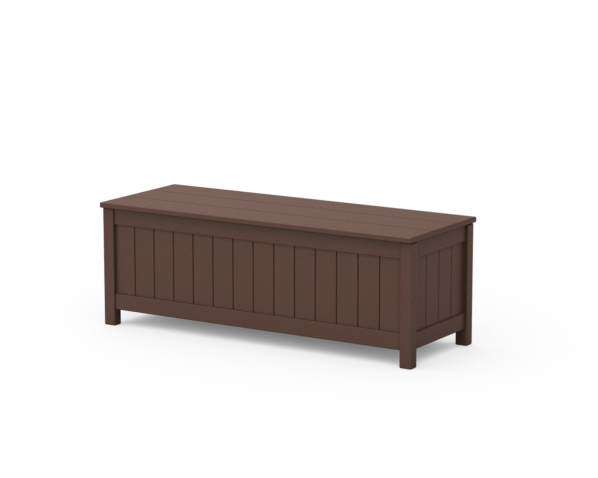 POLYWOOD Vineyard 48" Storage Bench in Mahogany