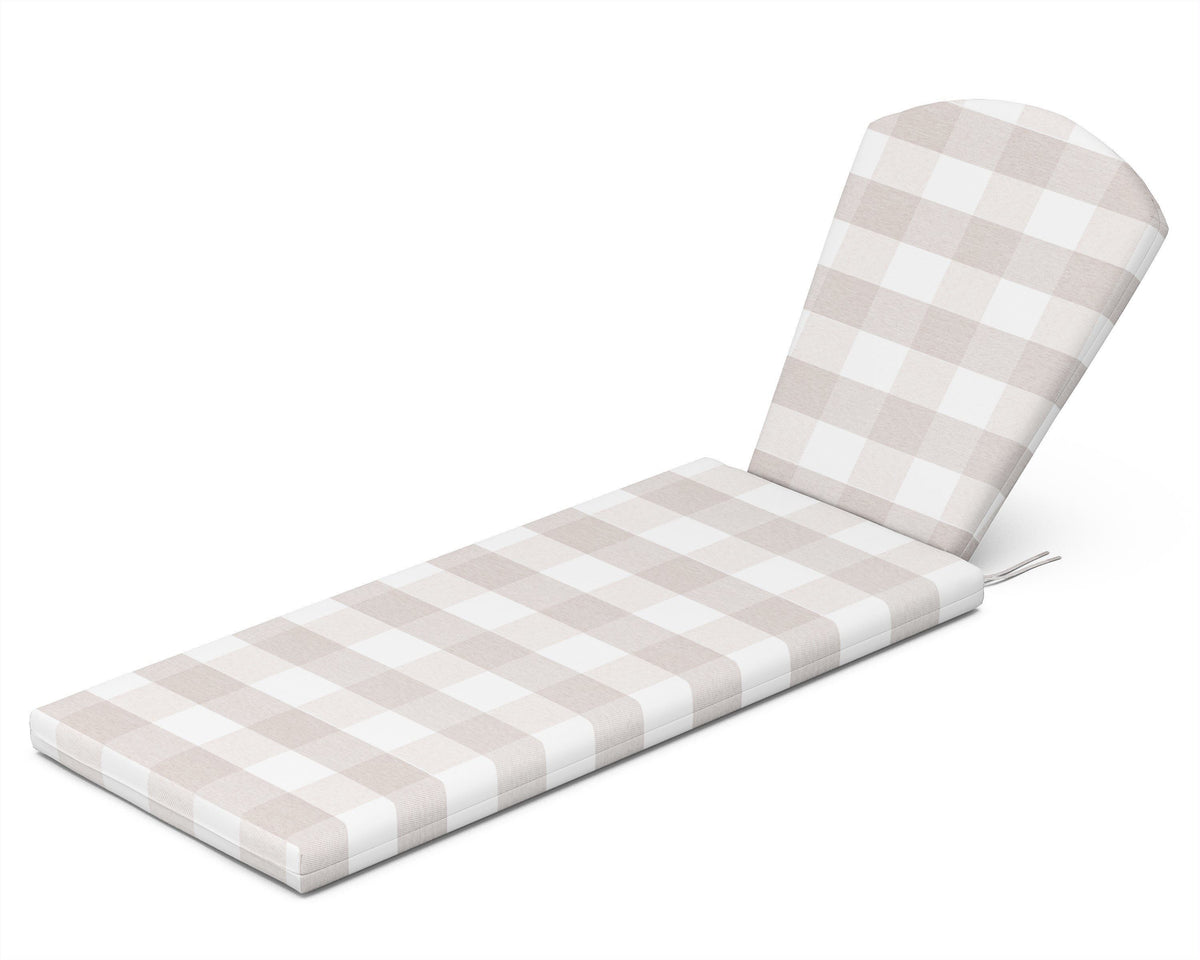 POLYWOOD Chaise Cushion in Buffalo Plaid Dune Burlap