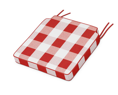 POLYWOOD Acadia Dining Side Seat Cushion in Buffalo Plaid Crimson