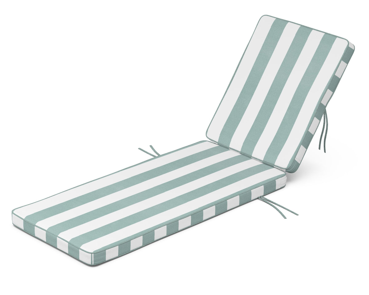 POLYWOOD Acadia Chaise Cushion in Cabana Stripe Glacier Spa