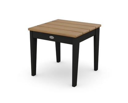 POLYWOOD Newport 18" Side Table in Black / Natural