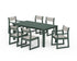 POLYWOOD EDGE Sling 7-Piece Parsons Dining Set in Green / Birch