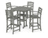 POLYWOOD La Casa Café 5-Piece Bar Set in Slate Grey