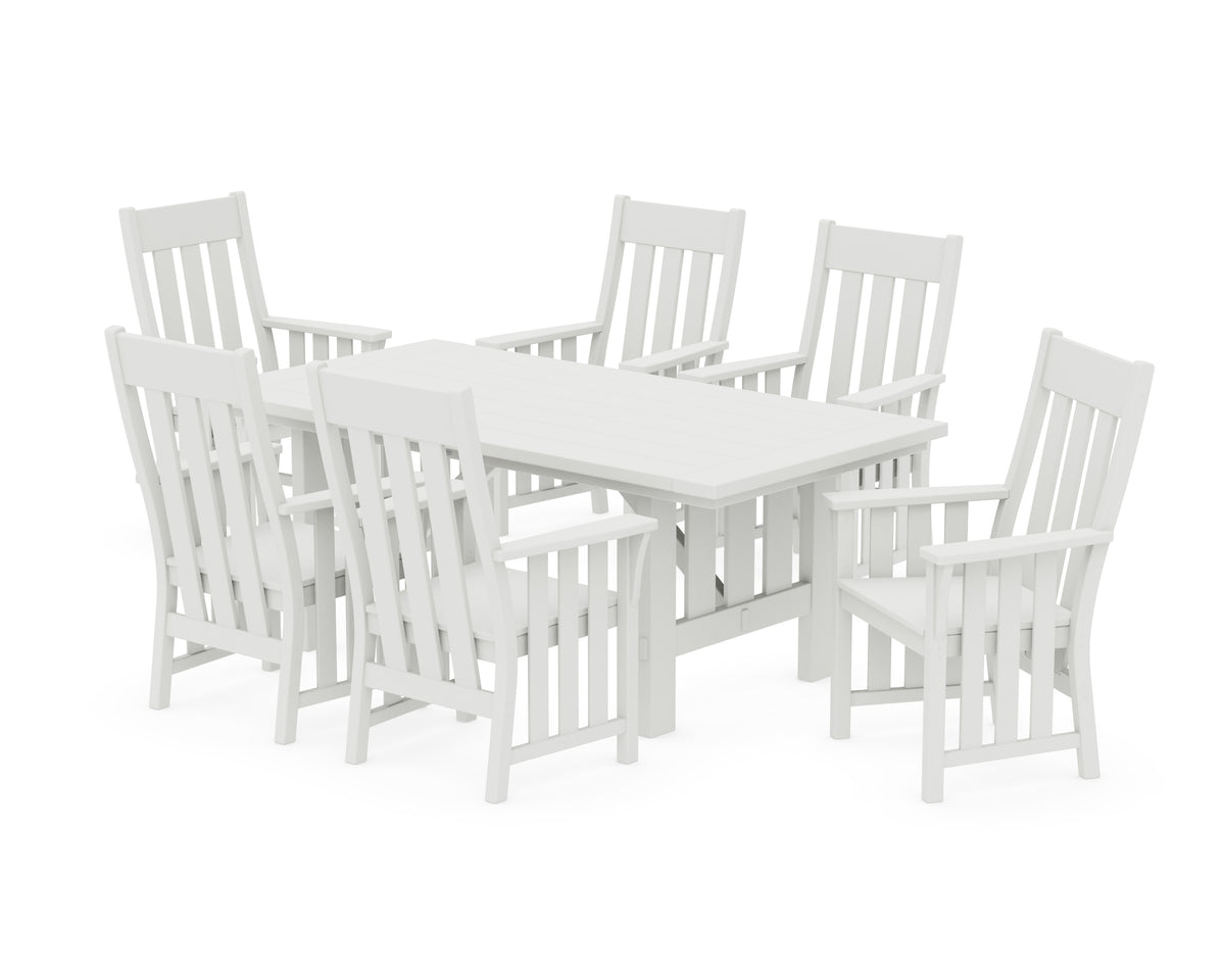 POLYWOOD Acadia Arm Chair 7-Piece Dining Set in Vintage White