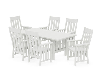 POLYWOOD Acadia Arm Chair 7-Piece Dining Set in Vintage White