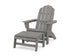 POLYWOOD Vineyard Grand Adirondack Chair with Ottoman in Slate Grey
