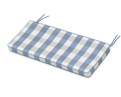 POLYWOOD Chinoiserie 48" Bench Seat Cushion in Buffalo Plaid Sky Blue
