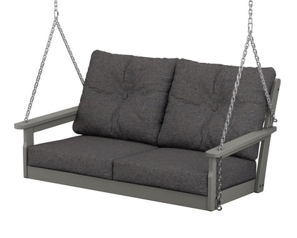 POLYWOOD Vineyard Deep Seating Swing in Slate Grey / Ash Charcoal