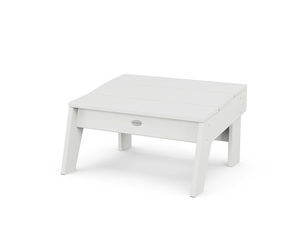 POLYWOOD Modern Studio Oversized Ottoman in White