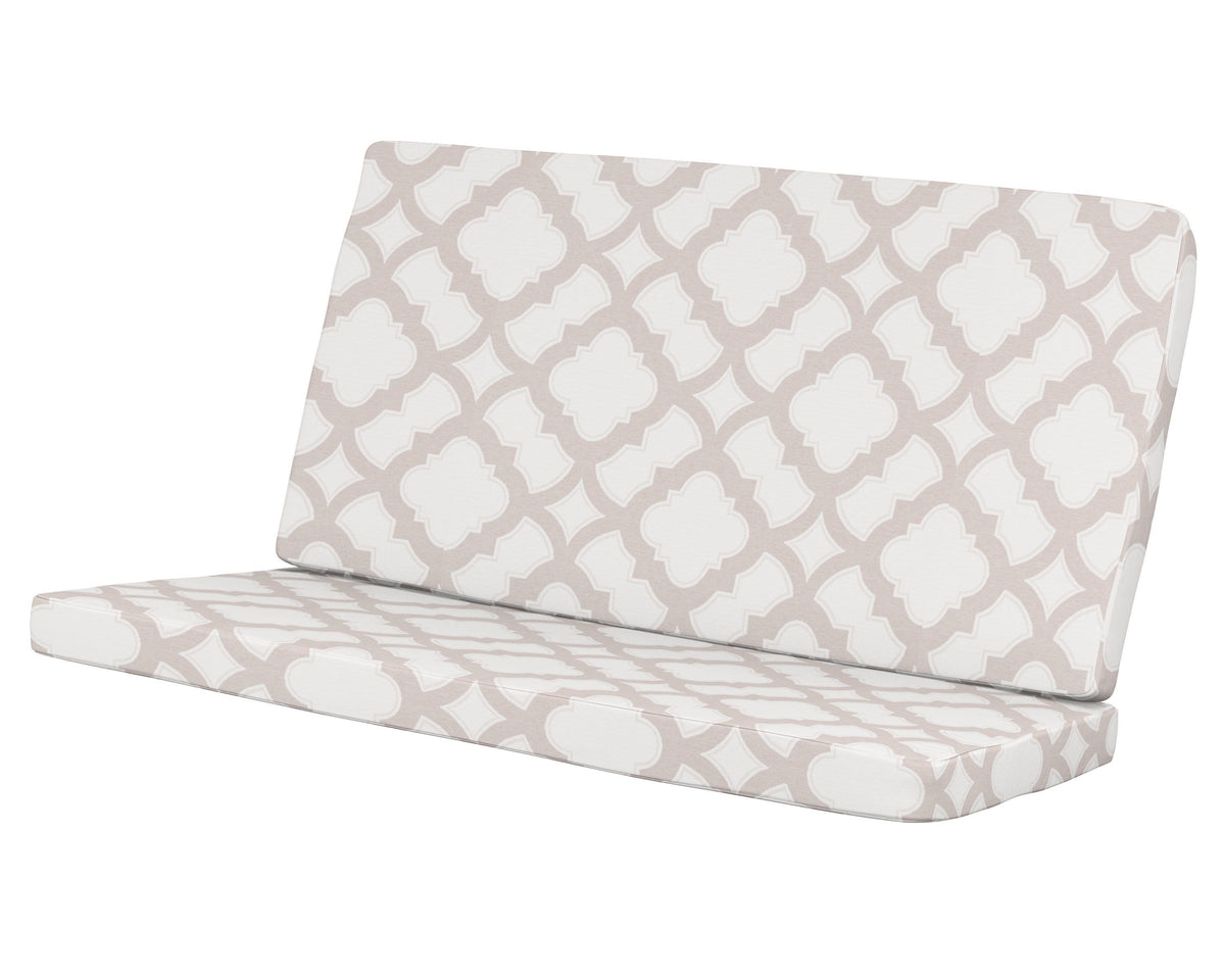 POLYWOOD Modern Loveseat Cushion in Trellis Dune Burlap