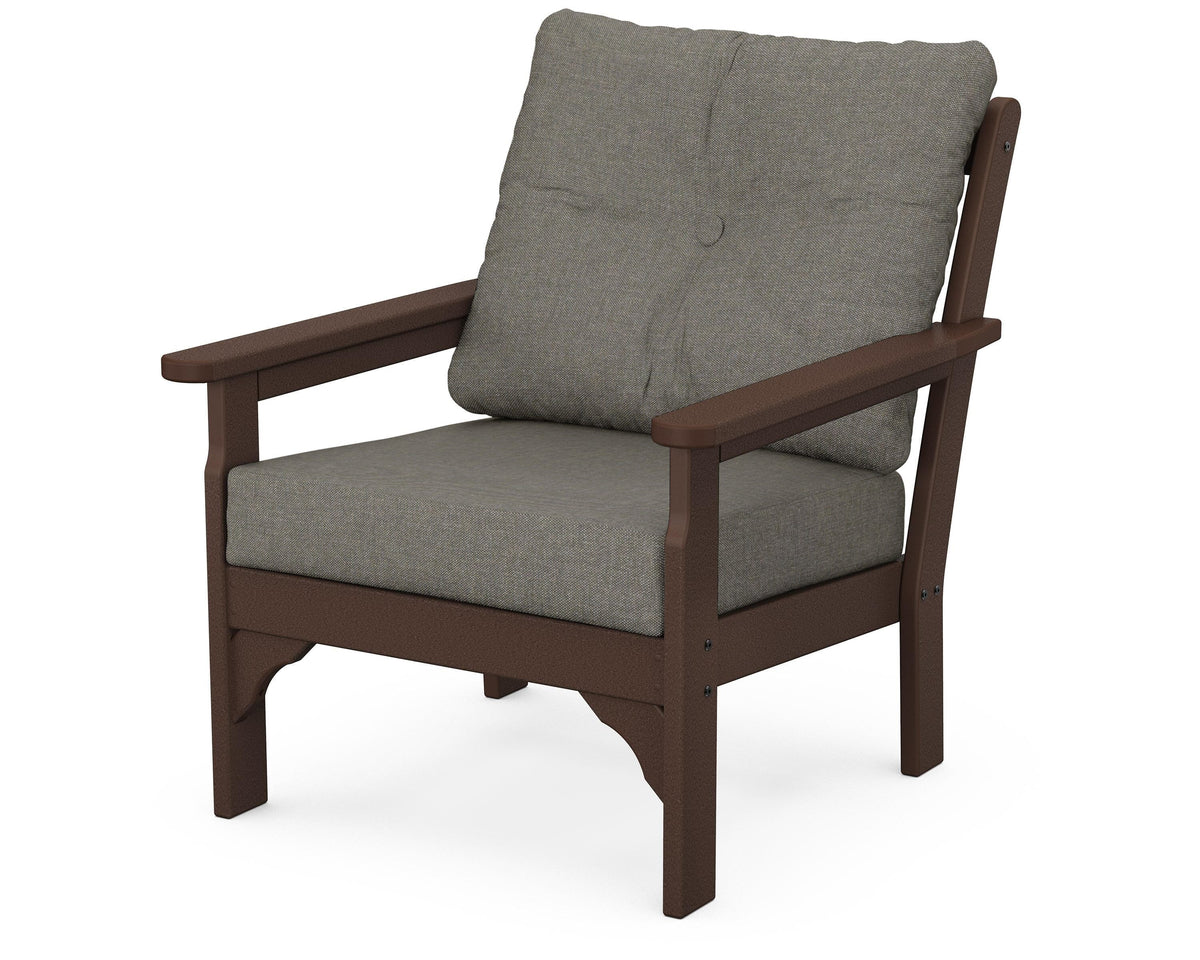 POLYWOOD Vineyard Deep Seating Chair in Mahogany / Blend Coal