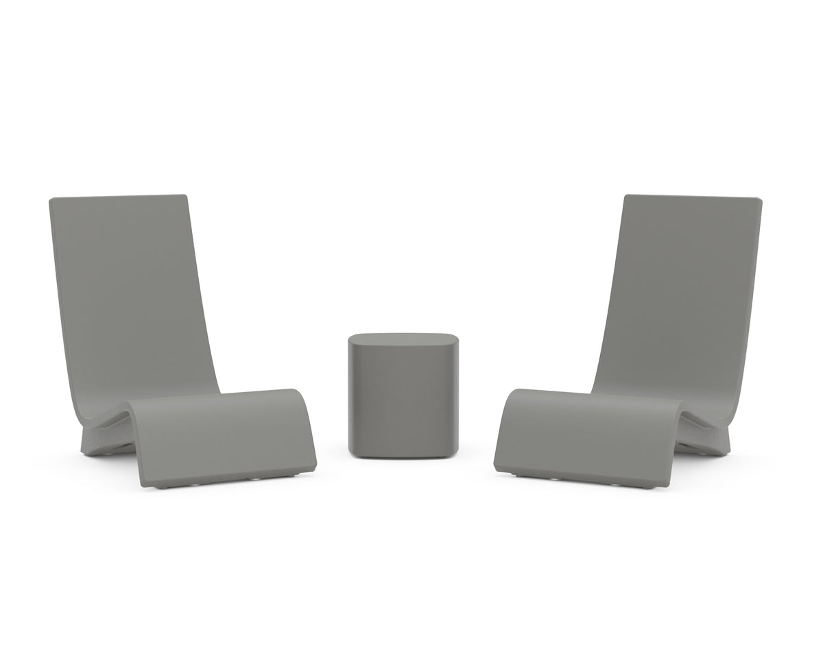 POLYWOOD Laguna 3-Piece In-Pool Chair Lounge Set in Slate Grey