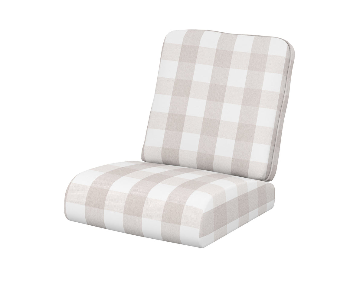 POLYWOOD Club Seat/Back Cushion in Buffalo Plaid Dune Burlap