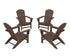 POLYWOOD Nautical 4-Piece Adirondack Conversation Set in Mahogany