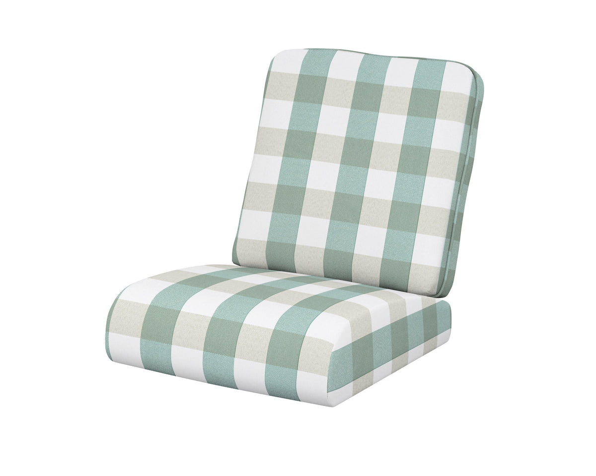 POLYWOOD Club Seat/Back Cushion in Buffalo Plaid Glacier Spa