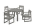 POLYWOOD EDGE 5-Piece Parsons Dining Set in Slate Grey