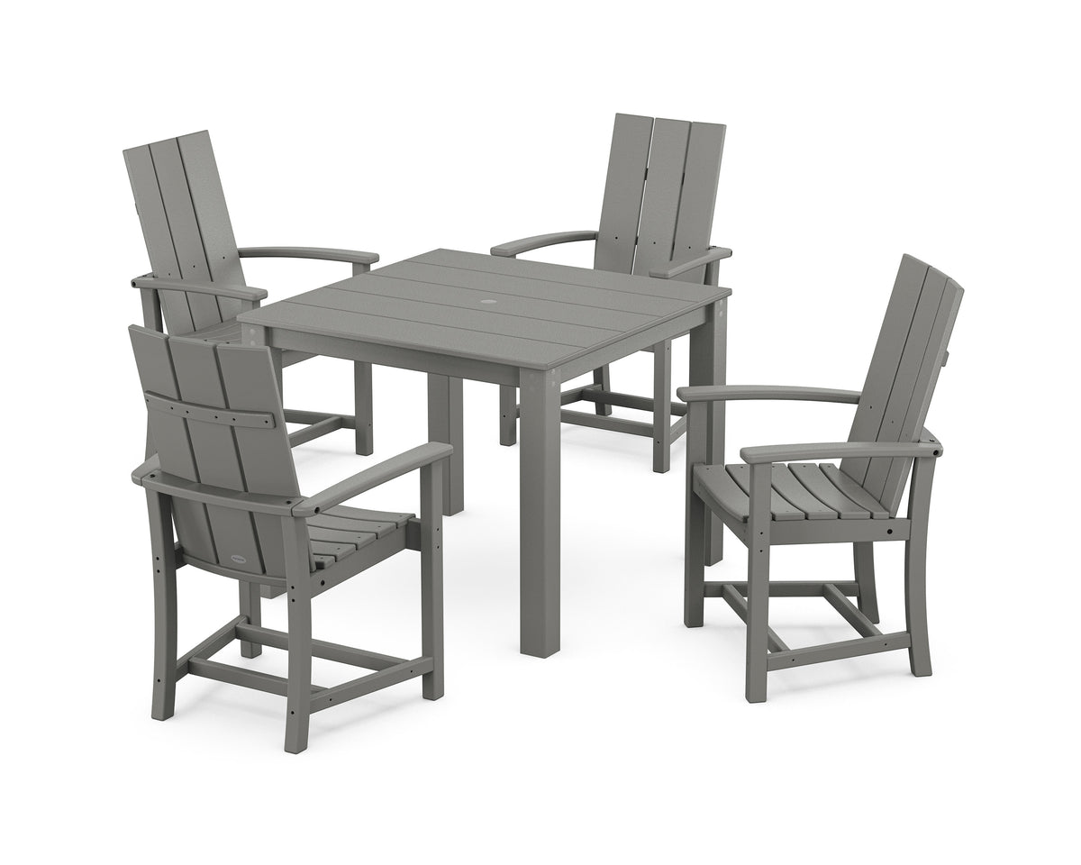 POLYWOOD Modern Adirondack 5-Piece Parsons Dining Set in Slate Grey