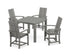 POLYWOOD Modern Adirondack 5-Piece Parsons Dining Set in Slate Grey