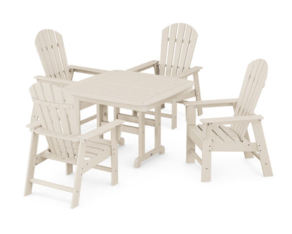 POLYWOOD South Beach 5-Piece Dining Set with Trestle Legs - 44" Table in Sand