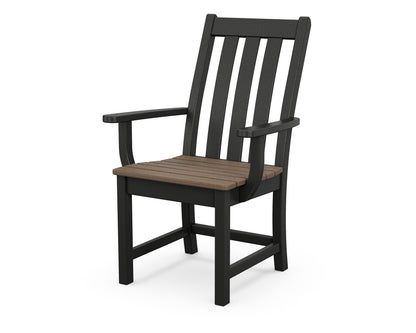 POLYWOOD Vineyard Dining Arm Chair in Black / Kona