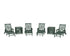 POLYWOOD Chippendale 6-Piece Chaise Set with Umbrella Stand Accent Table in Green