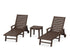 POLYWOOD Signature Chaise 3-Piece Set with Wheels in Mahogany