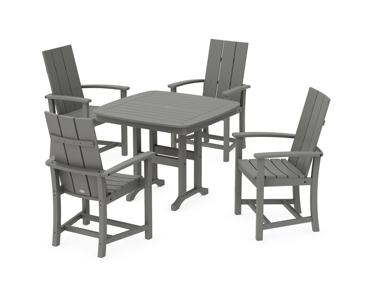 POLYWOOD Modern Adirondack 5-Piece Dining Set in Slate Grey